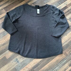 Lane Bryant Wide Neck Charcoal Gray Sweater